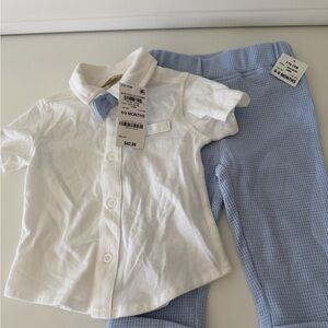 First Impressions White and Blue Kids Matching Set